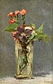 Carnations and Clematis in a Crystal Vase